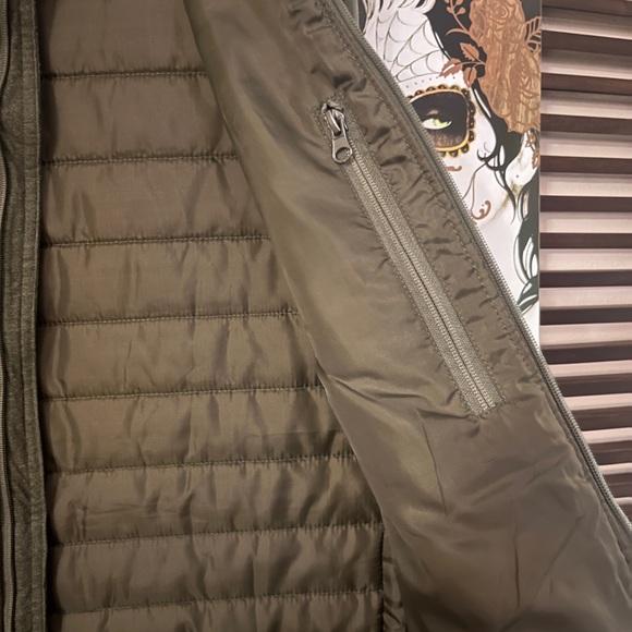 Sold on depop - Down vest, Olive Green Fabric - Picture 2 of 2